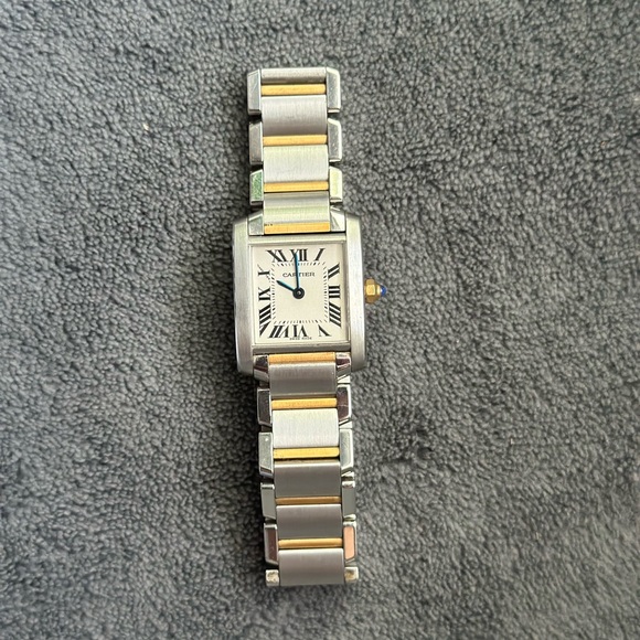 CARTIER Tank Francaise SM Watch 18K (Yellow Gold) Stainless Steel - Picture 1 of 16